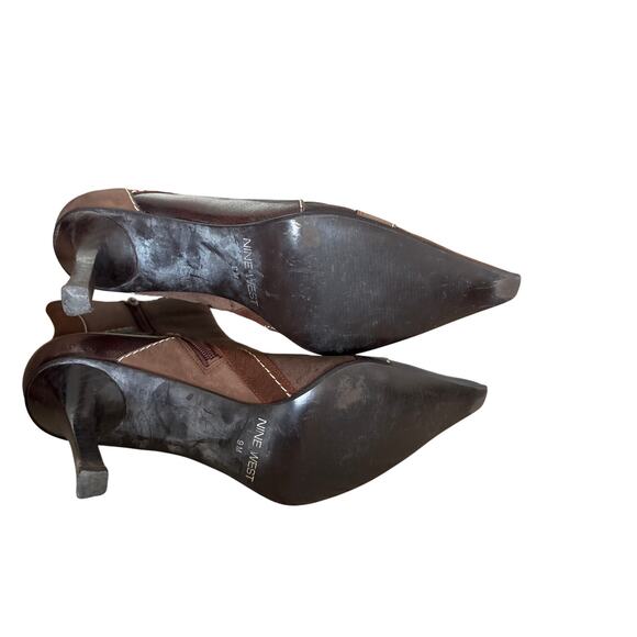 Nine West Patchwork Brown Leather Boots 9B - Picture 2 of 8